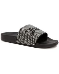 Juicy Couture - Wander Embellished Slip-on Slide Sandals - Lyst