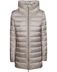 Save The Duck - Padded High-Collar Jacket With Quilted Texture - Lyst