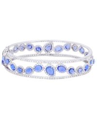 Diana M. Jewels - 18 Kt White Gold Sapphire And Diamond Bangle - Lyst