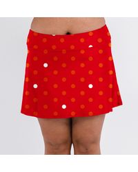Calypsa - High Waisted Mini Swim Skirt With Shorts - Lyst