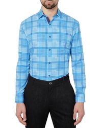 Society of Threads - Slim Collared Gingham Print Button-down Shirt - Lyst