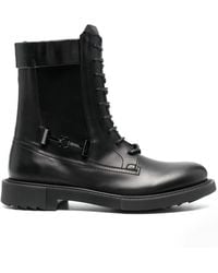 Ferragamo - Ferragamo Lace-Up Leather Combat Boots - Lyst