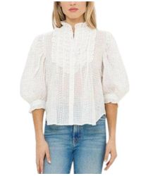 Oliphant - Ruffle Front Button Blouse - Lyst
