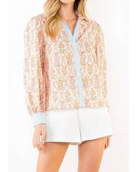 Thml - Long Sleeve Floral Contrast Trim Top - Lyst