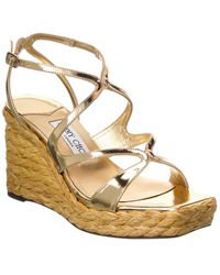 Jimmy Choo - Ayla 85 Leather Wedge Sandal - Lyst
