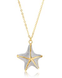 MAX + STONE - 14k Yellow Gold Enamel Starfish Pendant Necklace - Lyst