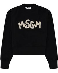 MSGM - Logo Crew Neck Sweatshirt - Lyst