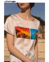 Catherine Gee - Postcard Silk Tee - Lyst