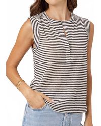 Sundays - Stripe Linen Sky Tee - Lyst