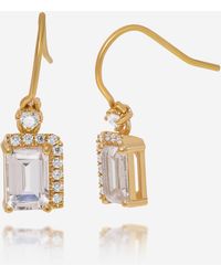 Suzanne Kalan - 14k Yellow Gold Diamond And Morganite Topaz Drop Earrings Pe578-ygmt - Lyst