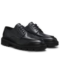 BOSS - Leather Derby Shoes With A Constructed Lug Sole - Lyst
