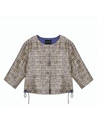 Emporio Armani - Jacquard Geometric Pattern Boxy Fit Jacket - Lyst