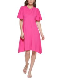 Calvin Klein - Textured A-line Midi Dress - Lyst
