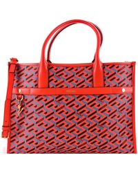 Versace - Top Handle Tote La Greca Signature Coated Canvas Medium - Lyst