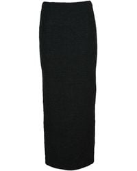Alberta Ferretti - Fitted Midi Skirt With Bouclé Texture And Elastic Waistband - Lyst