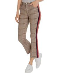 Aqua - Plaid Side Stripe Ponte Stretch High Rise Pant - Lyst