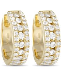 Non-Branded - Lb Exclusive 14k Yellow Gold 1.0ct Diamond Hoop Earrings - Lyst