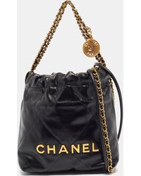 Chanel - Quilted Leather Mini 22 Chain Bag - Lyst
