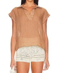 Bella Dahl - Linen Short Sleeve Pullover Top - Lyst