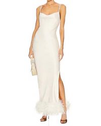 bubish - Feather Trim Slip Dress - Lyst