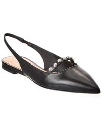 Stuart Weitzman - Pearl Leather Slingback Flat - Lyst