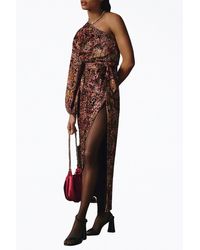 Hemant & Nandita - Vera One-shoulder Belted Velvet Maxi Dress - Lyst