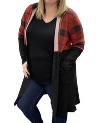 Honeyme - Hooded Buffalo Plaid Cardigan - Lyst