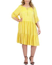 Signature By Robbie Bee - Plus Woven Midi Fit & Flare Dress - Lyst