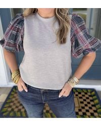 Thml - Plaid Puffer Media Top - Lyst