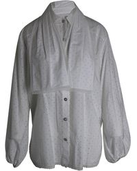 Chanel - Ss23 Perforated Buttoned Shirt With Scarf - Lyst
