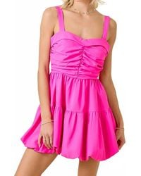 Day + Moon - Ruched Crepe Mini Dress - Lyst