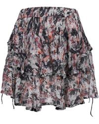 IRO - Paris Megan Printed Ruffle Mini Skirt - Lyst