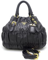 Prada - Nappa Gauffré Leather Tote Bag (pre-owned) - Lyst