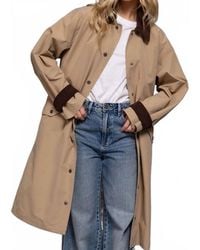 Active Basic - Long Sleeve Contrast Collar Button Down Trench Coat - Lyst