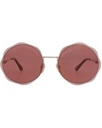 Chloé - Round-Frame Metal Sunglasses - Lyst