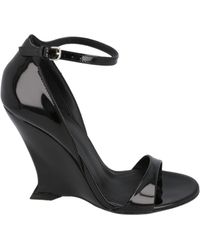 Ferragamo - Vidette Patent Leather Wedge Sandals - Lyst
