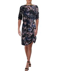 Kenneth Cole - Printed Cinched Party Dress - Lyst
