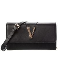 Versace - Virtus Leather Wallet On Chain - Lyst