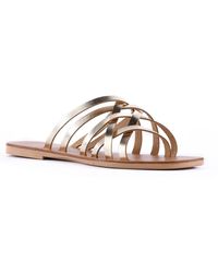 Seychelles - Nice Try Leather Flat Slide Sandals - Lyst
