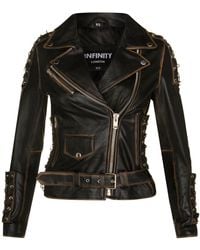 Infinity Leather - Brando Biker Jacket-Bari - Lyst