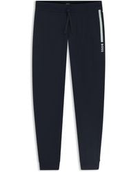 BOSS - Cotton-Terry Tracksuit Bottoms With Logo Print - Lyst