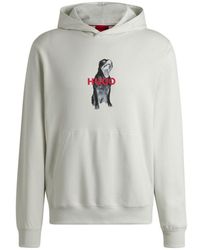 HUGO - Dartchon Animal Graphic Hoodie - Lyst