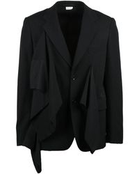 Comme des Garçons - Draped Panels Button Front Wool Jacket - Lyst