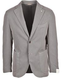 L.B.M. 1911 - Fitted Jacket Cotton Polyamide Elastane - Lyst