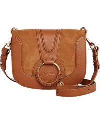 See By Chloé - See By Chloe Hana Small Suede & Leather Crossbody Carmelo One Size - Lyst