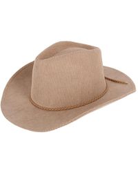 David & Young - Courduroy Cowboy Hat With Braided Suede Hat Band - Lyst