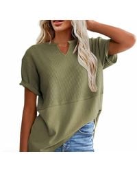 Shewin - V Neck Split Top - Lyst