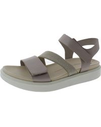 Ecco - Flowt 2 Velcro Leather Wedge Sandals - Lyst