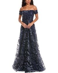 Rene Ruiz - Off-the-shoulder Draped A-line Gown - Lyst