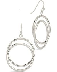 Sterling Forever - Claudie Interlocking Circle Dangle Earrings - Lyst